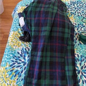 Green and Blue Plaid Blanket